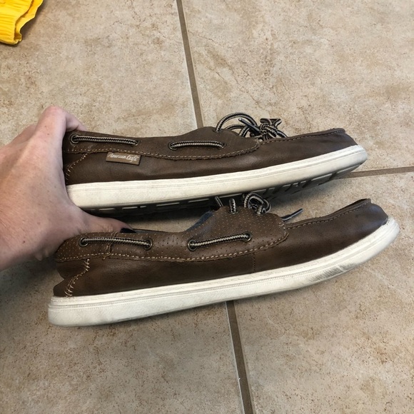 Mens American Eagle Brown Slip On Loafers Boat Shoes Size 6 - Picture 4 of 7